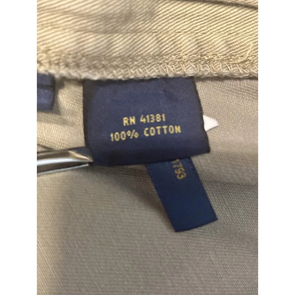 Polo Ralph Lauren Shorts Mens 46B Khaki Tan Classic Fit Flat Front Cotton Big